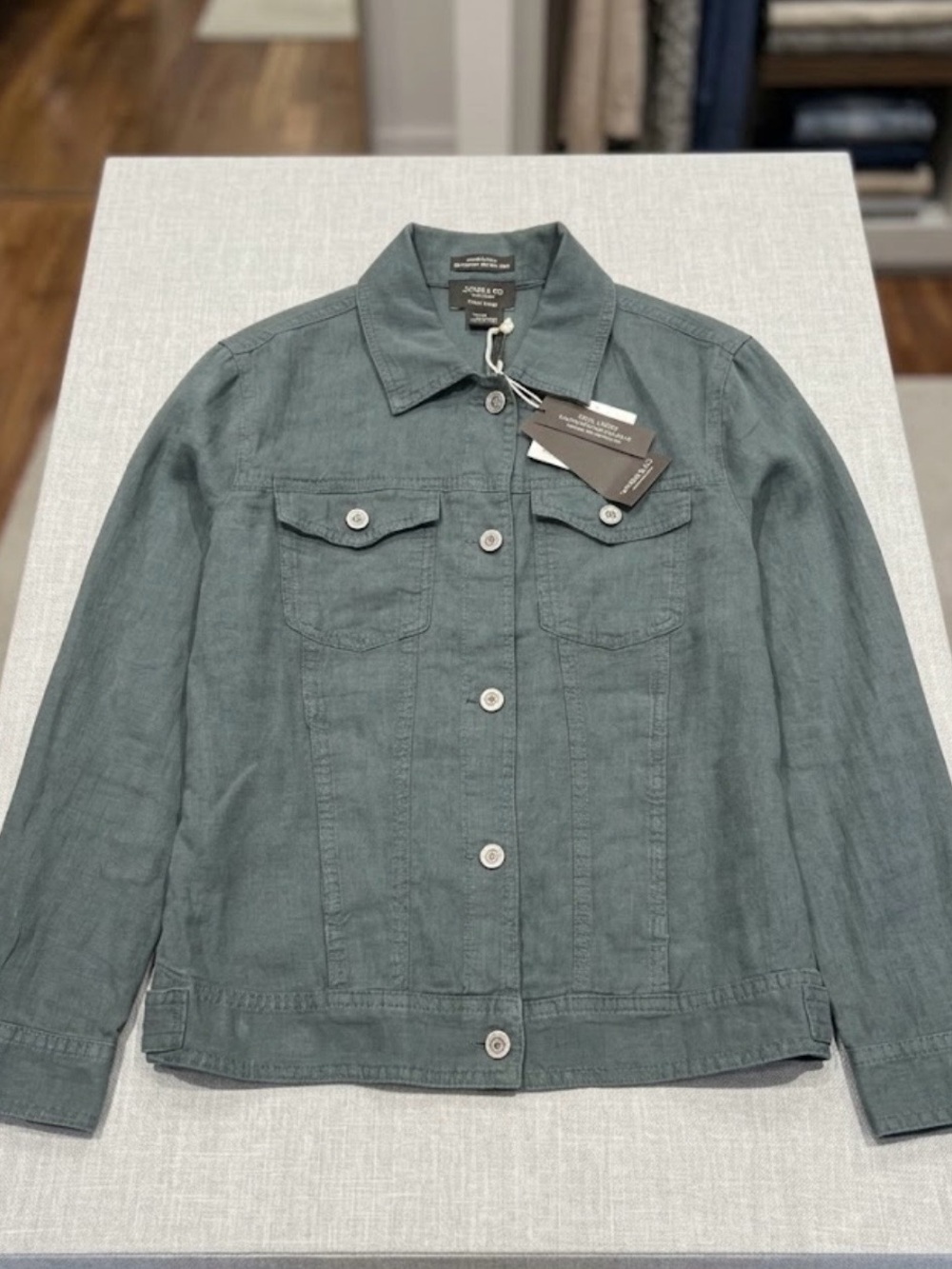 Jones New York Slate Green Denim Jacket